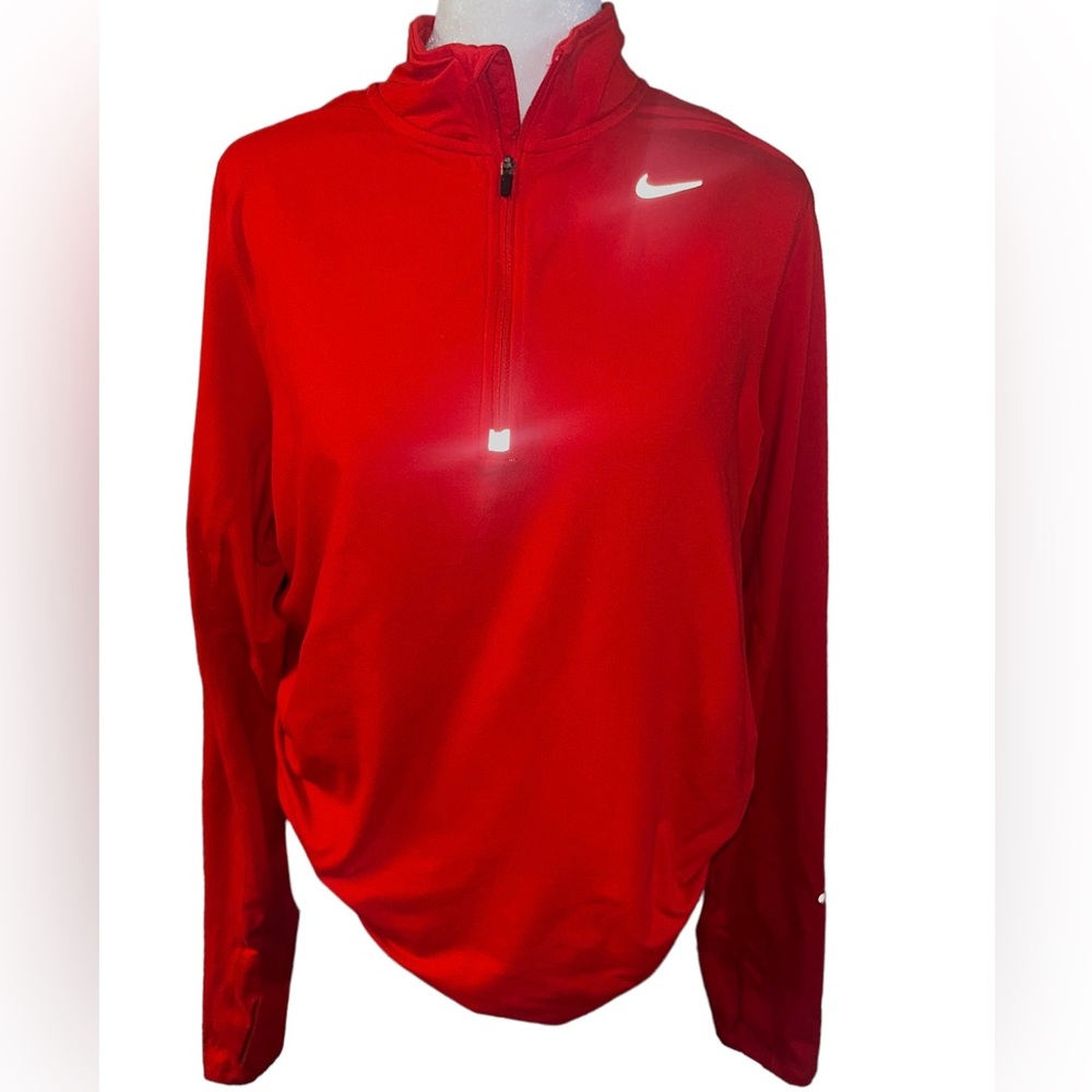 NIKE running dry fit red quarter zip pullover